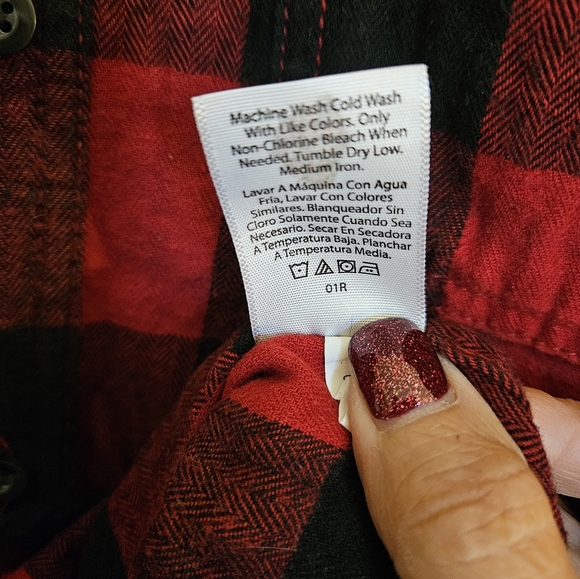 George Red Black Plaid Flannel Men's Buttondown M (38-40) - Picture 5 of 5